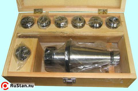 Патрон Цанговый с хв-ком 7:24-50 ГОСТ 25827 исп.1 М24х3.0 с набором цанг ER40 из  7шт (6-25мм) "CNIC" фото №1