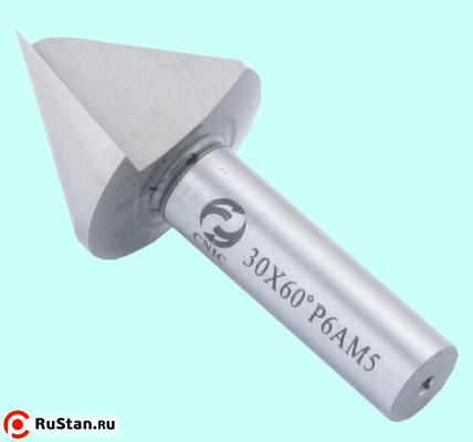 Фреза угловая - зенковка d  6,3х 7.6х 45 конус  60° dхв=5мм Р6АМ5 ц/х Z=1 DIN334 "CNIC" фото №1