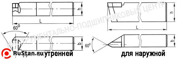 Резец Резьбовой  16х16х170 тв. сплав для внутренней резьбы (без маркировки) фото №1