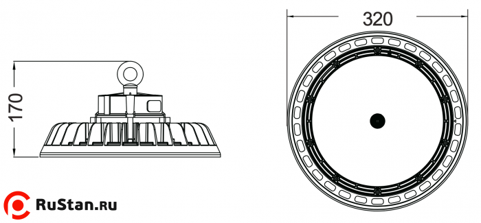 Купольный промышленный светодиодный светильник LED HBL-U240W фото №5 LED HBL-U240W фото №5