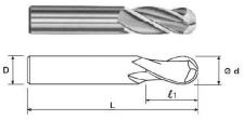 Фреза Концевая радиусная d 2,5х 8х52 ц/х Р9 Z=2 dхв.6мм 