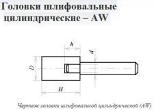 Головка абразивная  6х10х3 AW(ГЦ) 63C F60(25Н) O(СТ1) с хвостовиком 